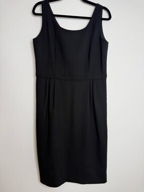 Armani Collezioni Classic 
Black Sheath Virgin Wool Dress Sz 10